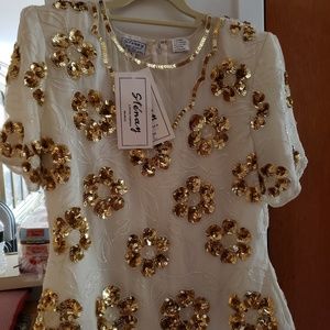 Stenay sequin beaded blouse size L